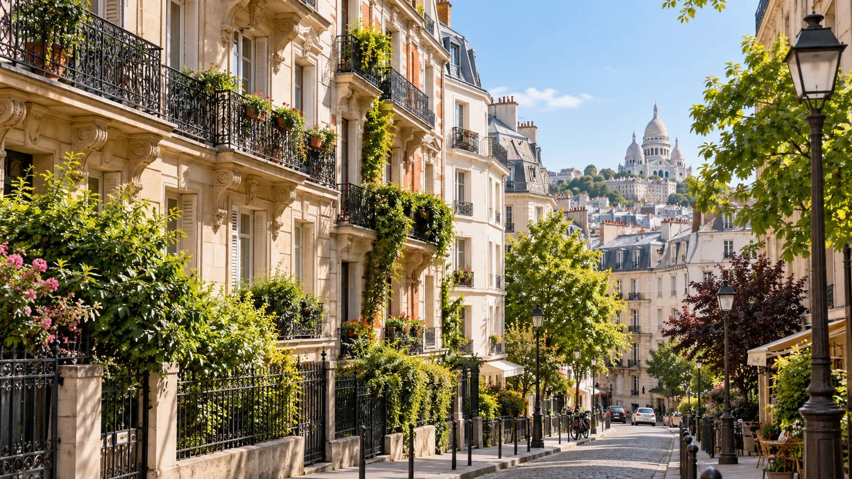 Façades d'immeubles anciens du XIXe et début XXe siècle dans le 18e arrondissement de Paris